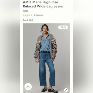 AMO Maria High-Rise Wide-Leg Jeans - Blue